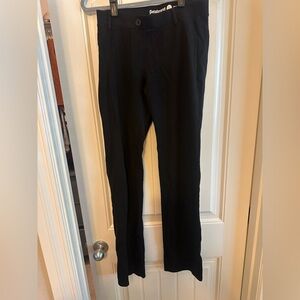 Betabrand straight leg black work pants, size small-long